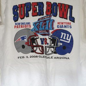 Vintage VTG Superbowl XLII Giants Patriots Gildan Shirt Size M